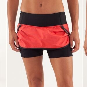 Lululemon Women’s Pace Setter Skort Pink Black Size 4 Running Anti Chafe Jog